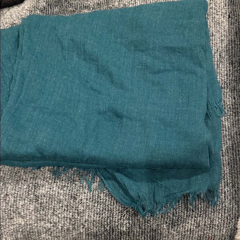 Teal Fringed Scarf